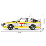 Audi Sport Quattro S1 Group B en briques 1:8 – vue éclatée montrant les étapes d'assemblage