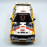 Audi Sport Quattro S1 Group B en briques 1:8 – vue de face avec phares et pare-chocs renforcé