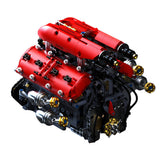 Moteur V8 Turbo Racing en briques - Vue latérale détails | TrackBricks