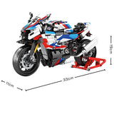 Dimensions de la Superbike M1000 RR en briques — échelle 1:8 Reobrix 99040