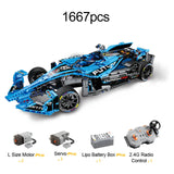 Maquette City Drift Supercar en briques 1:8 - Vue de côté | TrackBricks