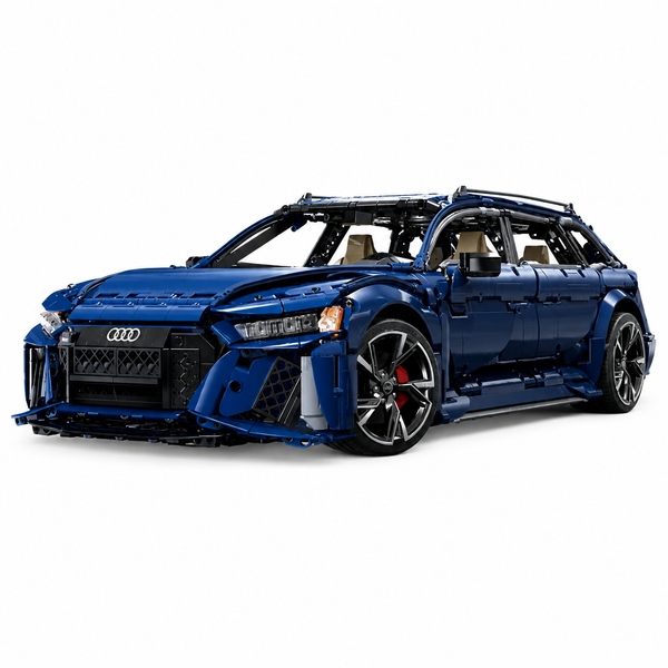 Set de construction Audi RS 6 Avant CaDA C61515 vue 3/4 avant en bleu Navarra