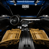 Détail intérieur Audi RS 6 Avant en briques avec tableau de bord et habitacle réaliste