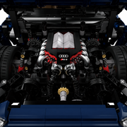 Gros plan moteur V8 biturbo Audi RS 6 Avant set de construction CaDA 4663 pièces