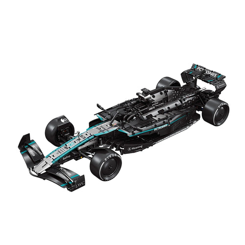 Mercedes AMG F1 W16 en briques 1:8 – vue de profil droit montrant les détails aérodynamiques
