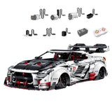 Maquette Nissan GT-R R35 RC en briques 1:8 - Vue de côté JDM | TrackBricks