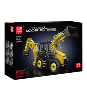 Pelleteuse RC en briques - Vue de côté engin de chantier | TrackBricks