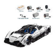 Devel Sixteen V16 en briques 1:8 – vue plongeante montrant le cockpit et l'intérieur