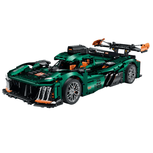 Peugeot Le Mans en briques 1:8 – vue trois-quarts avant avec carénage aérodynamique
