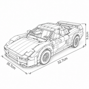 Japanese 90s Mid-Engine Coupe — Mould King 10271 — Dimensions